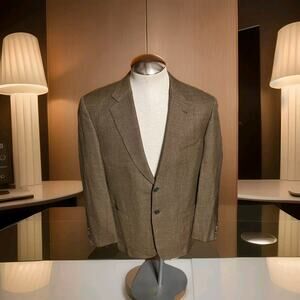Belvest Wool/Silk/Linen/Cotton Blend Sport Coat Size 42R US/52R EU In Brown